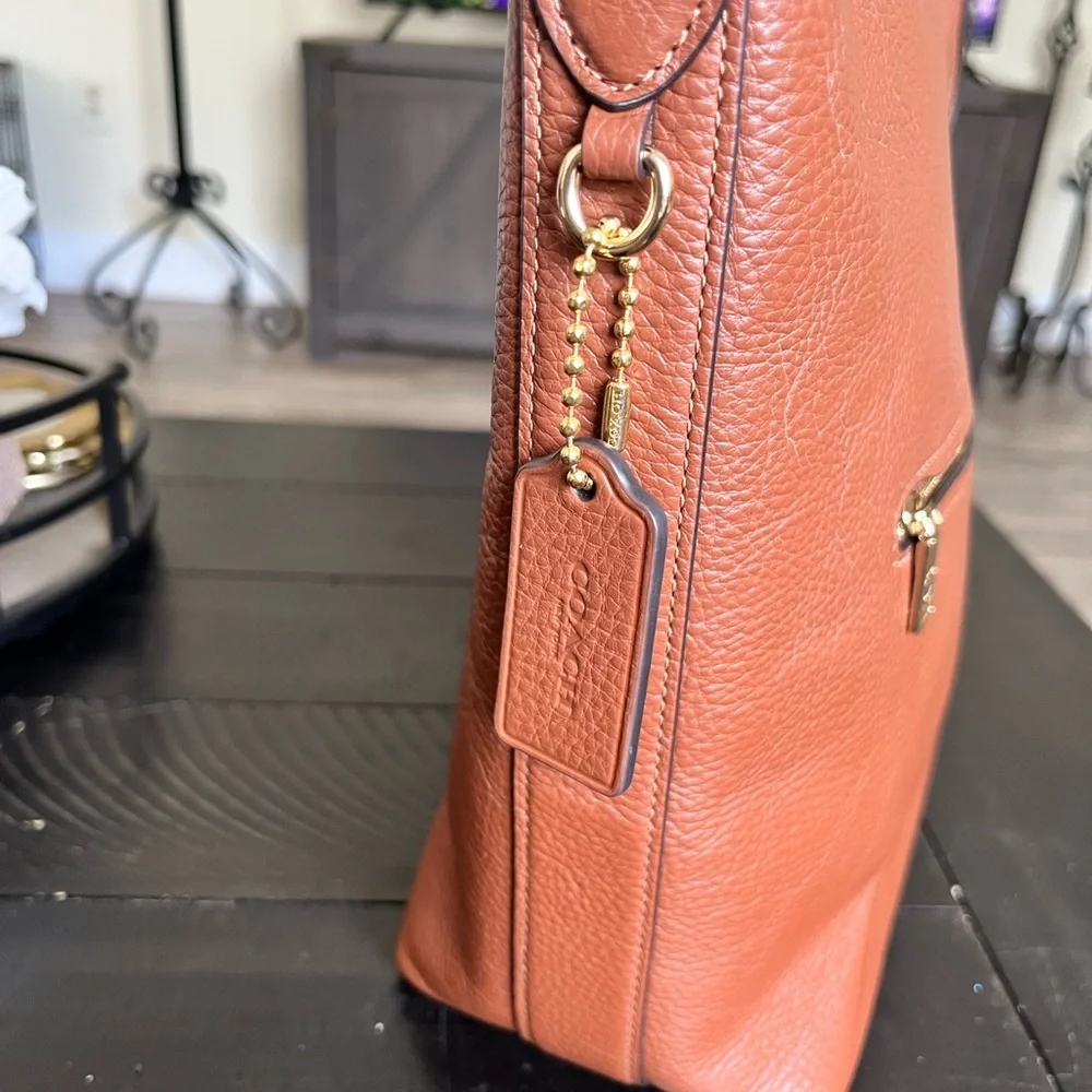 Coach Val Tan Leather Duffle  Crossbody Bag - Picture 4 of 10